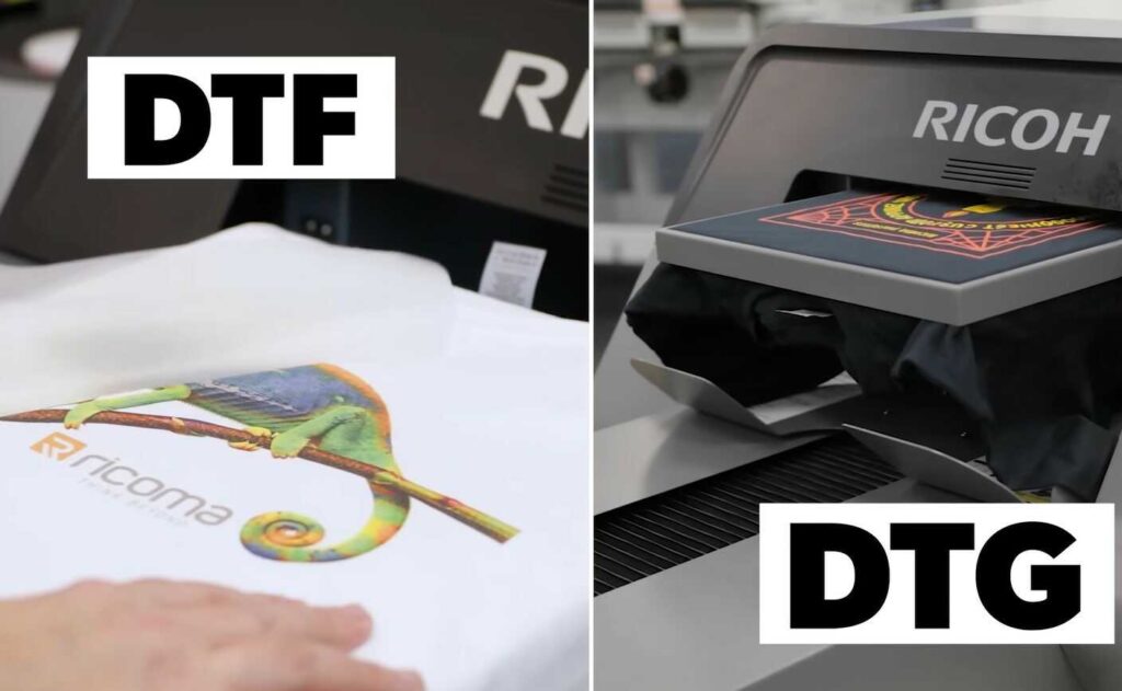 So sánh công nghệ in DTG và DTF : Ưu và Nhược Điểm DTG và DTF